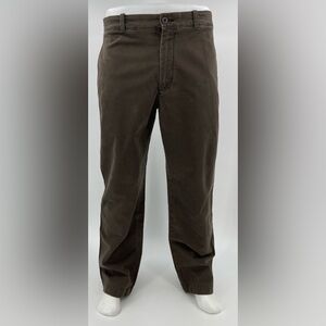 J Crew Pants Mens 33W 32L Broken In Regular Fit Brown Washed/Worn Cotton Outdoor